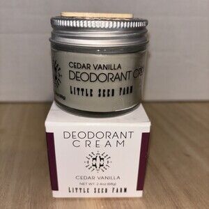 All Natural Deodorant Cream, Cedar Vanilla, 2.4oz Aluminum Free Little seed Farm